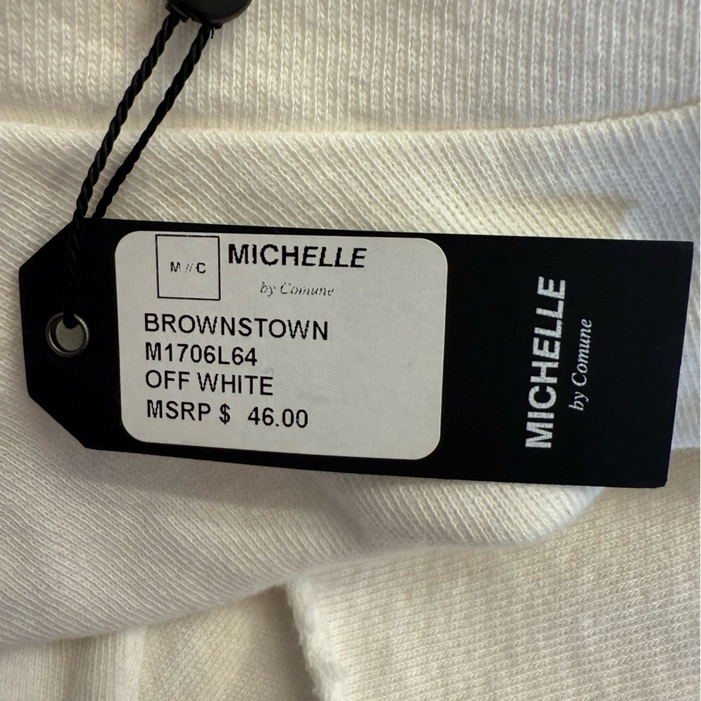 NWT Michelle by Comune Brownstown off White long sleeve sweater top Size large - Picture 4 of 7